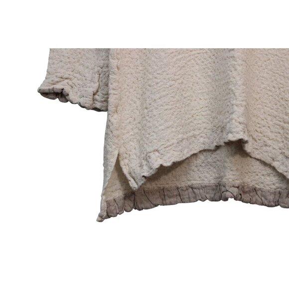 100% Linen Sweater Small Medium Oversized Relaxed Lagenlook Beach Boho Woven - Picture 6 of 14